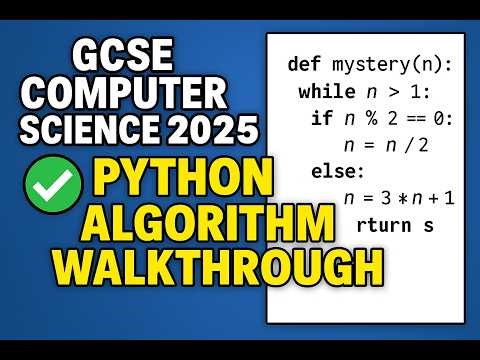 Beginners Tutorial GCSE Computer Science 2025 Python Walkthrough Question (WHILE Loops & Nested IFs)