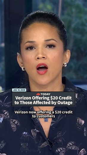 Verizon is offering a $20 credit to customers impacted by a massive service outage on Wednesday, January 14. The outage, which lasted more than ten hours, disrupted cellular and data services for tens of thousands of customers. The credit can be deemed on the Verizon app. #TODAYShow | Today Show