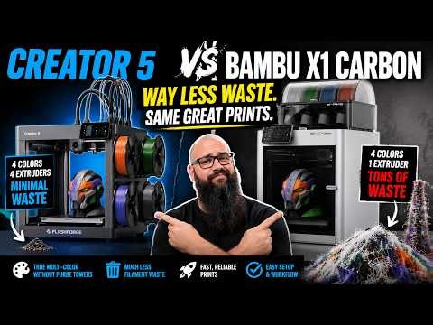 Multi-Color Printing Without the Trash Pile? Flashforge Creator 5 vs Bambu X1C
