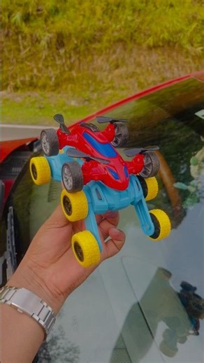 Rc 6WD STUNT car and red drone toy car unboxing and ramp racing. #remotecontrol #shorts #rc