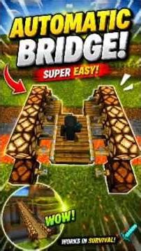 🚀 Minecraft Automatic Bridge Tutorial 🔥 | Secret Redstone Hack!#minecraft