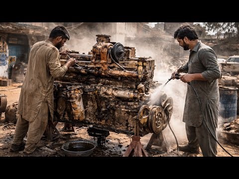 Old Rusty Engine Restoration | Full Rebuild Process Skilled Mechanics at Work | ‪@PakDiscoverySkill‬