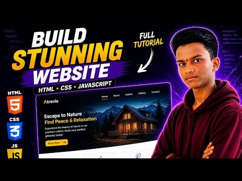 🔥 Build Stunning Website Using HTML CSS & JavaScript | Full Tutorial