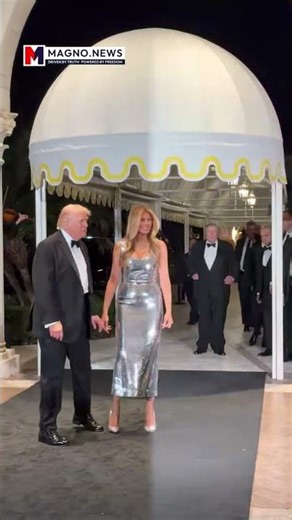 🇺🇸 President Donald Trump & First Lady Melania arrive at New Year's Eve MAGA Party inside Mar-a-Lago