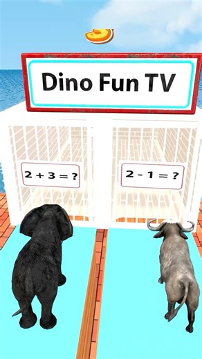 Elephant vs Buffalo: Who's Better at Calculating? #shorts #elephant #buffalo