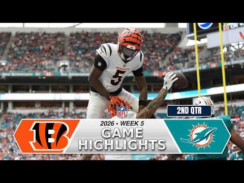 Miami Dolphins vs Cincinnati Bengals Game Highlights 2nd-Qtr | Oct 11, 2026 NFL Week 5