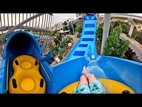 STEEP Boomerango Water Slide at New Grand Hyatt Waterpark!