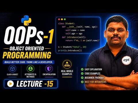 🔥 OOPs in Python Tutorial | OOPs-1 Lecture 15 | Object Oriented Programming in Python 🚀