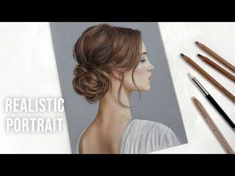 Realistic Portrait Drawing with Pastel Pencils
