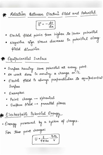Electrostatic potential and capacitance | Short Notes | Class -12 | Boards | CBSE | Physics | 🔥