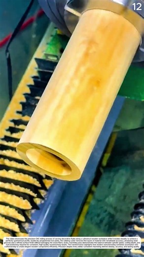 Computer-Controlled Rotary CNC Router Carving Wooden Cylinder