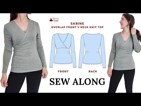 FREE V Neck Top Sew Along (Easy Beginner Knit Top!)