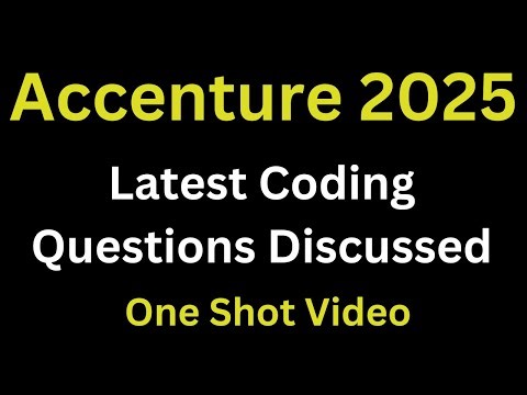 Accenture Coding Questions 2026 | Accenture Actual Coding Questions | One Shot