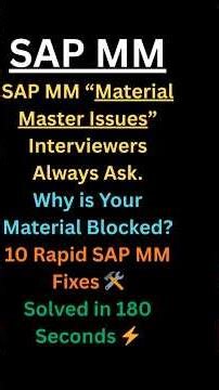 SAP MM: Fixing Top 10 Common Errors in 3 Minutes 🔥 Material Master Troubleshooting and fixes #shorts