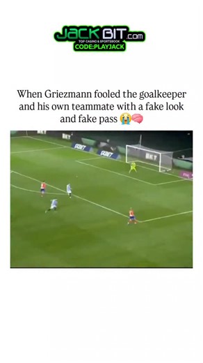 Trending Sports Decode on Instagram: "The post highlights a 2018 UEFA Europa League Final moment where Antoine Griezmann scores for Atletico Madrid by faking a pass to Diego Costa, tricking both his teammate and Marseille's Steve Mandanda into diving the wrong way. As a response to "Define 'Peak Fooling' in football," the clip demonstrates elite deception through body feints, earning 27,000 likes and 2.7 million views in under 24 hours for its timeless skill showcase. Replies blend humor over Ma