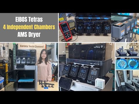EIBOS Tetras AMS Dryer Review | 4 Independent Chambers, Temp Tests, PLA, PETG, TPU & Nylon CF