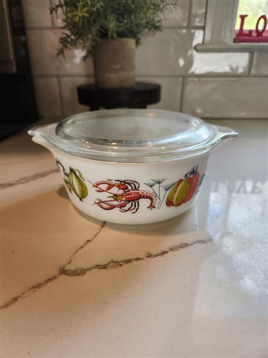 Vintage JAJ England Pyrex Lobster Pattern Casserole Dish With Lid - Etsy
