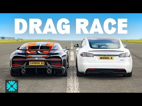 Bugatti against Tesla: Chiron Super Sport v Model S Plaid 1/4 MILE RACE