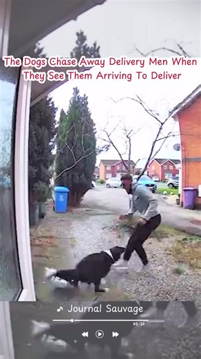The dogs chase away delivery man when they see them arriving to deliver #satisfying #animals #dogs