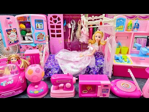 14 Minutes Satisfying with Unboxing Barbie Princess Pink Kitchen,Rock Bed Play Set Review Toys｜ASMR