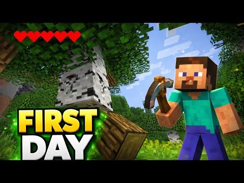 Minecraft Survival – First Day in New World 🌍 | Wood Cutting & Survival| first episode|