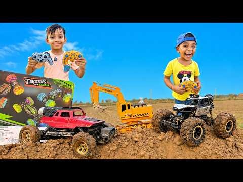 Kids Explore RC Stunt Cars, JCB & Playground Adventures!
