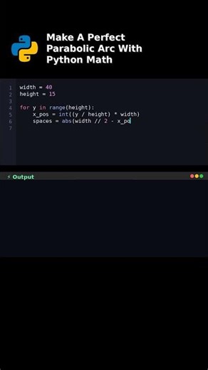 Make A Perfect Parabolic Arc With Python Math #pythonmathart