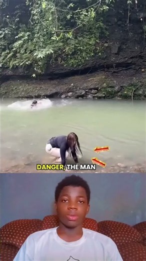 Watch Closely: Man Jumps Into River to Escape a Giant Snake Attack