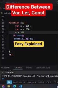 Difference Between Var, let and const in javascript | Easy Explained #javascript #coding #ytshorts