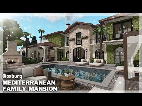 BLOXBURG: Mediterranean Family Mansion Speedbuild (interior + full tour) Roblox House Build