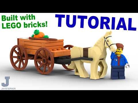 LEGO Brick Tutorial How To Make A Horse And Basic Wagon