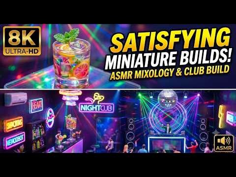 8K Miniature Cocktail Bar & Nightclub Build 🍹✨ | Relaxing ASMR