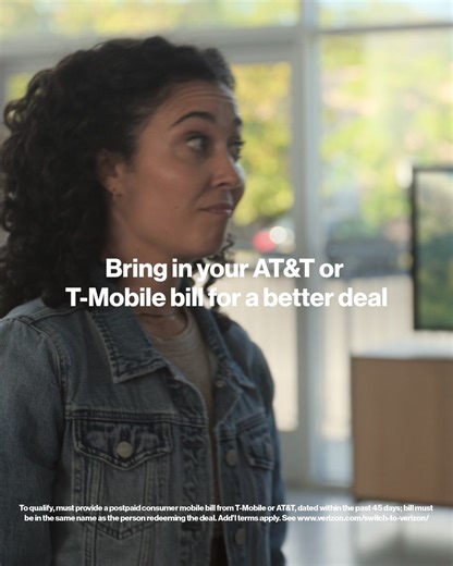 Bring your AT&T or T-Mobile bill to Verizon today for a better deal | Verizon