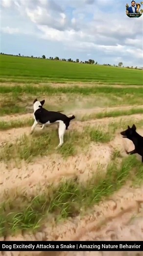 Dog Excitedly Attacks a Snake |Amazing Nature Behavior #snake #wildliferescue #wildlifeentertainment
