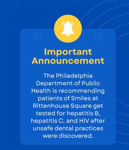 Philadelphia health officials urge patients of Center City dentist to get tested for HIV and hepatitis