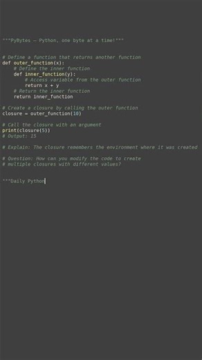 function closures #python #showcase