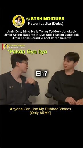Jimin Being Naughty With Jungkook In Hindi #bts #btsarmy #btslive #jimin #jungkook #btsjk #jiminbts