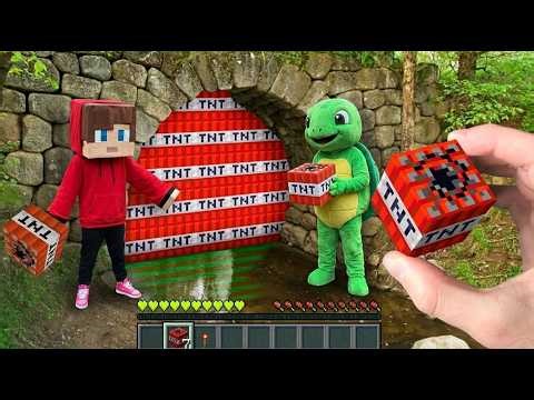 Minecraft in Real Life POV ~ JJ and Mikey REALISTIC TNT TRAP in Minecraft Real POV