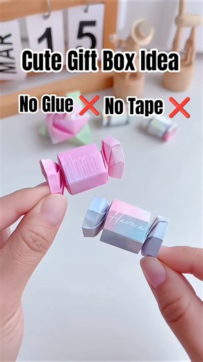 Cute Gift Box Idea 🎁 😍 | No Glue ❌ No Tape ❌ #diy #craft #papercraft #handmade #viral #trending