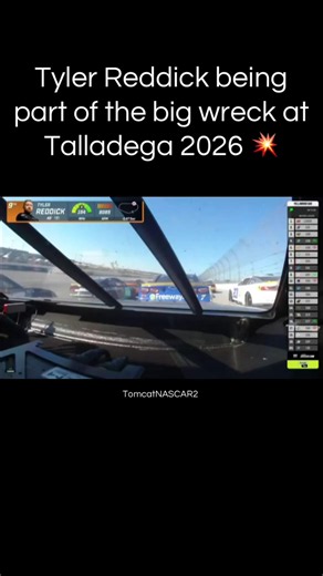 Tyler Reddick being part of the big wreck at Talladega 2026 #tylerreddrick #talladegasuperspeedway #yellawood500 #nascarcupseries