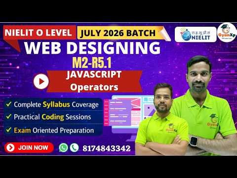 JAVASCRIPT Operators | Chapter-6 | M2-R5.1 | O Level | July 2026 | Gyanxp