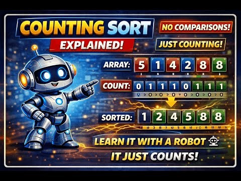 Counting Sort Explained with a Robot 🤖 | No Comparisons, Just Counting! #DSA #Algorithms #Coding