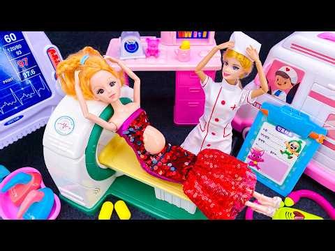 10 Minutes Satisfying Unboxing Barbie Pregnant Doll Happy Family，Cute Pinkfong Ambulance Playse ASMR