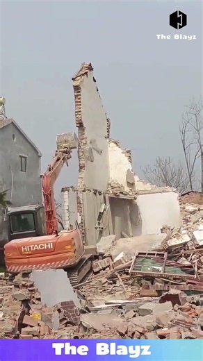 JCB vs Giant Concrete Wall! Watch This Powerful Demolition Process!