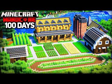 I Survived 100 Days Building the ULTIMATE FARM in Minecraft Hardcore