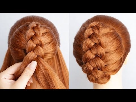 French Bun Updo With Braids | Simple French Bun Hairstyle Step By Step