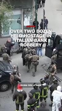 Over two dozen held hostage in Italian bank robbery