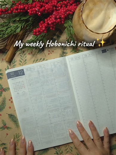 Weekly Hobonichi setup (step by step): 1. Draw 3 sections under the calendar: Theme / Well-being / Highlights 2. Pick your weekly theme → mine: “Finishing softly” 3. Create a well-being graph (rate each day 5–10) 4. Leave a Highlights box to fill in at the end of the week 5. Split each day 9–5 for work hours 6. Draw a line after 10pm (bedtime boundary) 7. Add a few seasonal doodles at the top 8. After 10pm: note your well-being score admin 9. Mark WFH vs office days Please follow if you like thi