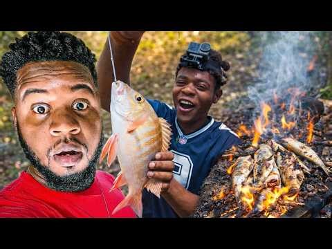 Eating Whatever We Catch.. Fishing (Catch and Cook)