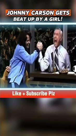 Johnny Carson Gets Beat Up By a GIRL on The Tonight Show! #armwrestling #shorts #classiccomedy